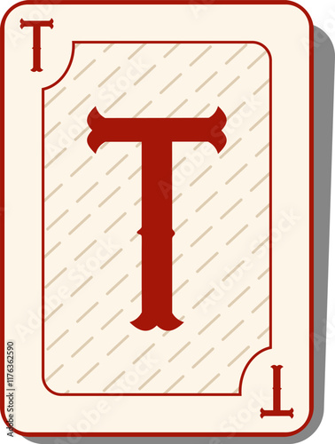 Playing Card Letter Alphabet Vector Element T