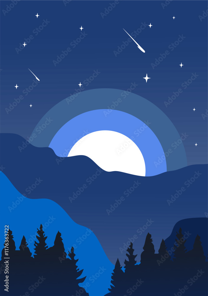 Naklejka premium state of alaska with beautiful mountain and sky views