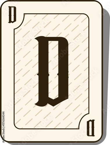 Playing Card Letter Alphabet Vector Element D
