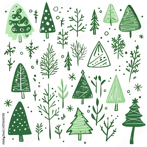 Christmas tree seamless pattern