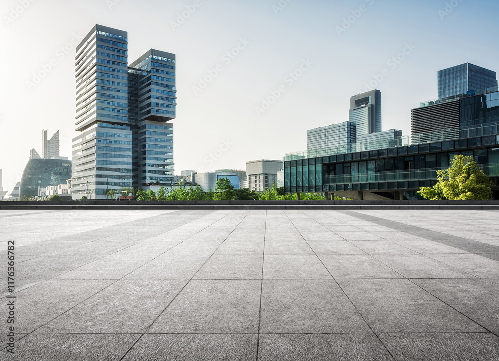 Modern Urban Architecture with a Clear Sky and Open Space Modern Urban Architecture with a Clear Sky and Open Space