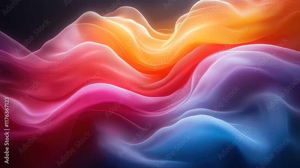 Fototapeta premium A vibrant abstract wave of colors flowing harmoniously, evoking a sense of movement and fluidity.