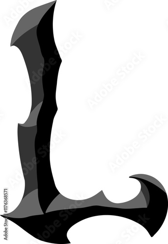 Heavy Metal Letter Alphabet Vector Element L