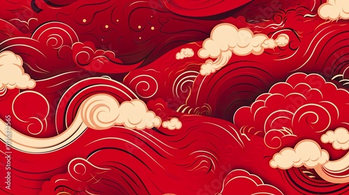 Chinese traditional Background design with abstract pattern in red Background Chinese red textured pattern