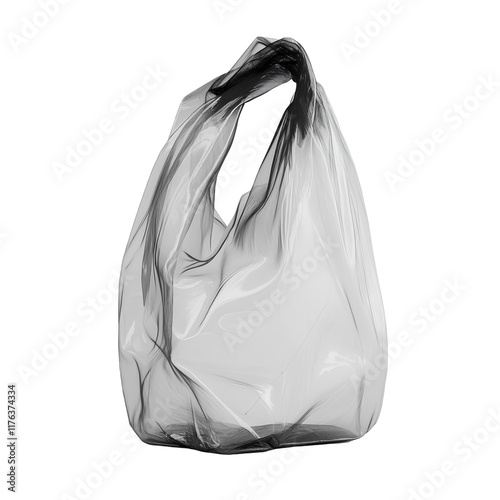 plastic bag on transparent 