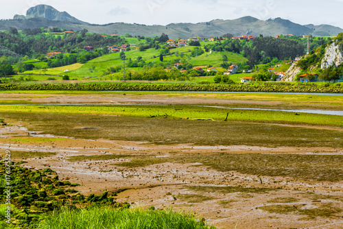 The beautiful city of Ribadesella, Asturias, Spain. Cantabrian Sea photo