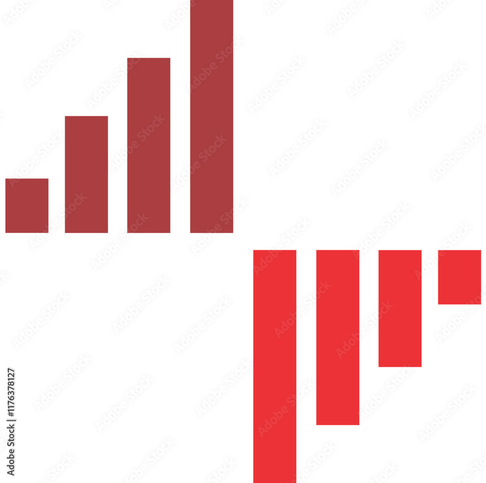 line building bussines vector logo graph with red arrow line building bussines vector logo graph with red arrow