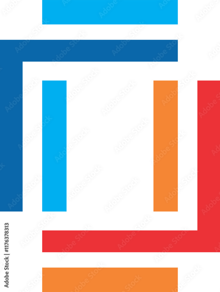 line square bussines vector logo