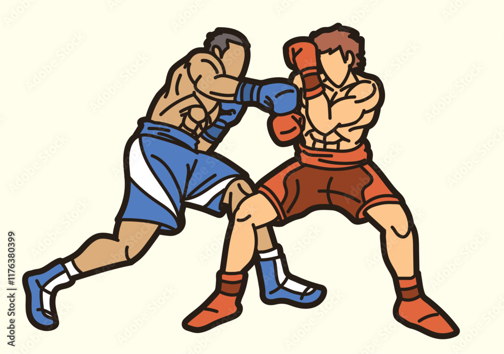 Group of Fighter Boxing Sport Boxer Men Fighting Punching Mix Action Cartoon Graphic Vector Group of Fighter Boxing Sport Boxer Men Fighting Punching Mix Action Cartoon Graphic Vector