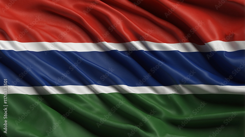 Obraz premium Gambia flag waving national emblem