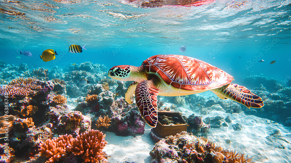 Obraz premium green sea turtle