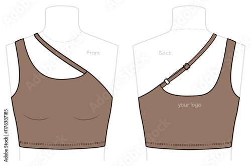 Illustration of active bras, sports tight vest, underwear. fashion flat sketch vector, cad, technical drawing, flat drawing, template, mockup.
