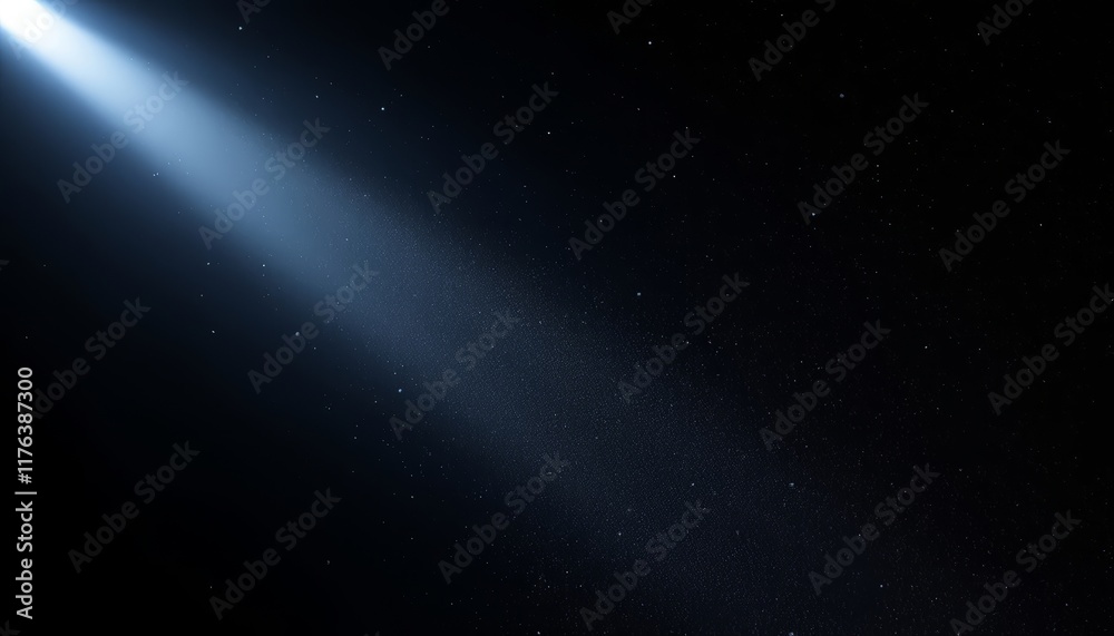 Obraz premium Celestial Illumination, A Beam of Light Pierces the Starry Void of Deep Space