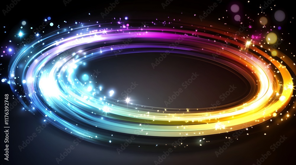 Obraz premium Abstract Colorful Swirling Light Oval Design