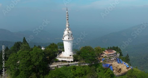 Ambuluwawa Tower In Kandy, Sri Lanka - Aerial Shot photo