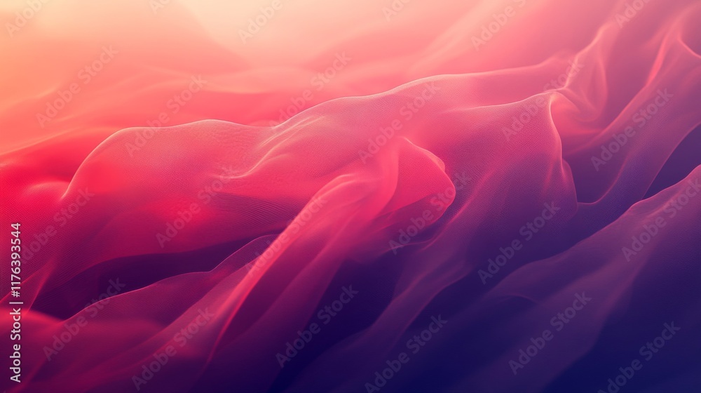 Fototapeta premium Abstract Pink Purple Fabric Draped Waves