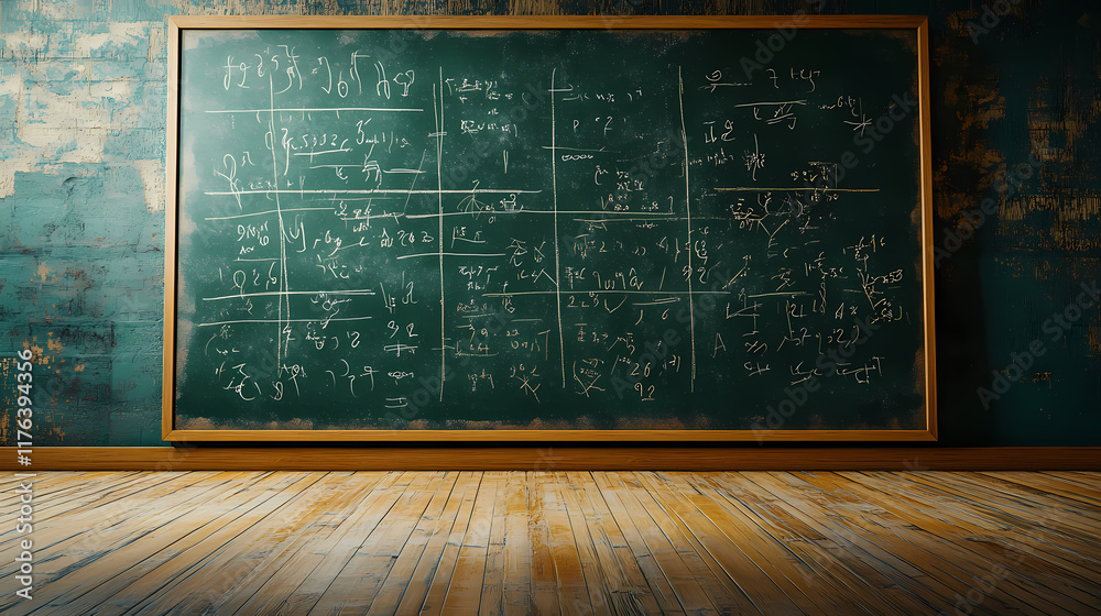 Fototapeta premium Classroom blackboard with mathematical formulas