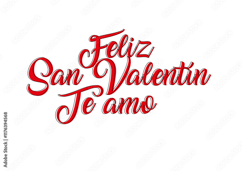Fototapeta premium Feliz San Valentin Te amo 