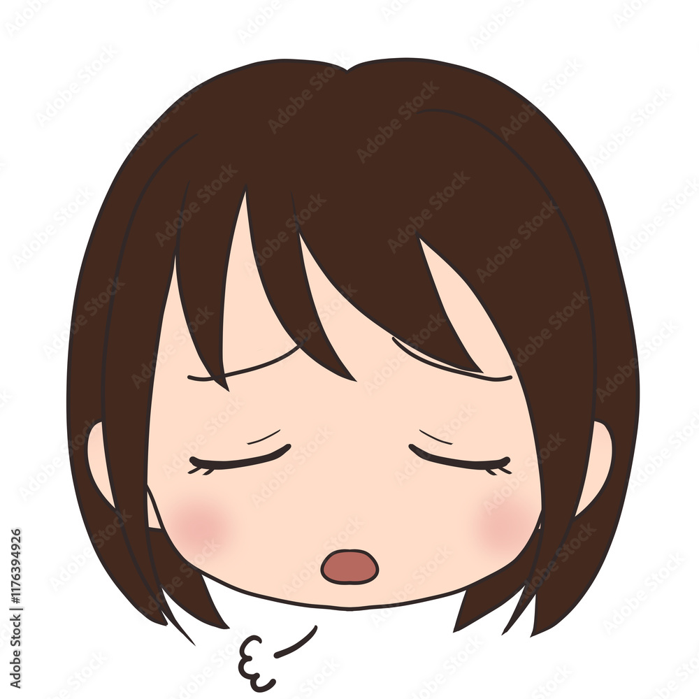 悩む女の子の顔 悩む女の子の顔