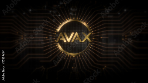 Futuristic digital background highlighting advanced cryptocurrency and encryption technology, featuring blockchain networks and secure cryptographic systems : AVAX photo