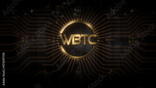 Futuristic digital background highlighting advanced cryptocurrency and encryption technology, featuring blockchain networks and secure cryptographic systems : WBTC photo