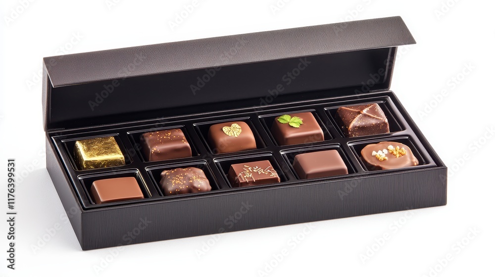 Elegant Assorted Chocolate Box with Variety of Handmade Treats and Adornments Elegant Assorted Chocolate Box with Variety of Handmade Treats and Adornments
