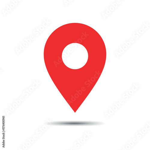 red location marker pin for navigation and map design projects