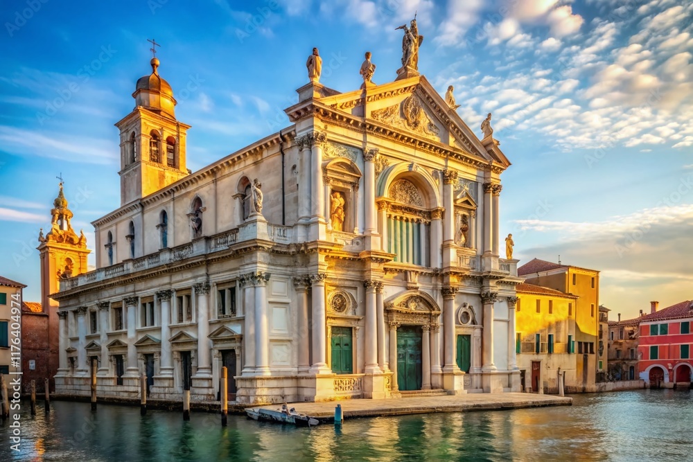 Fototapeta premium Venice Cannaregio Scuola Grande Misericordia Charity Building Exterior Stock Photo