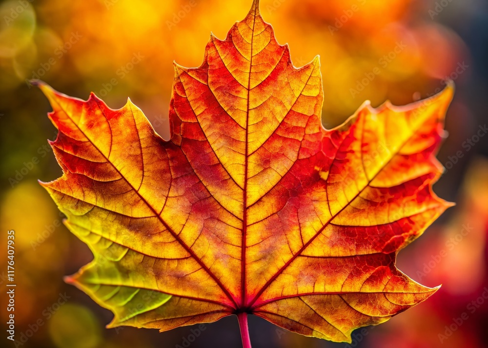 Vibrant Autumn Maple Leaf Macro Photography - Red and Yellow Fall Foliage Detail Vibrant Autumn Maple Leaf Macro Photography - Red and Yellow Fall Foliage Detail