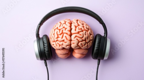 Exploring the connection between music and brain activity studio digital art minimalist close-up neuroaesthetics photo