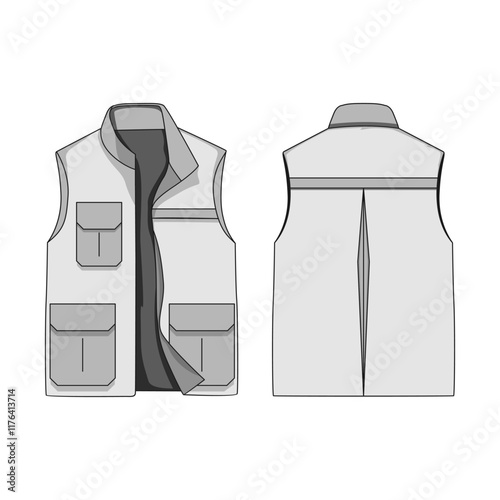 Jaket Rompi Vector Image And Illustration