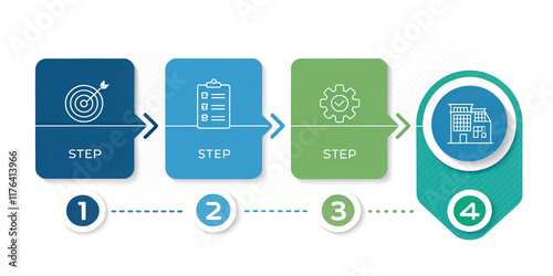An Informative Infographic Template Featuring Four Steps for Clear Communication