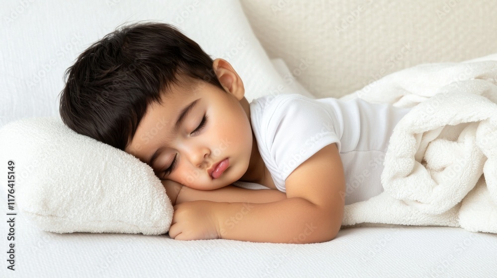Sleeping baby cozy room portrait calm environment close-up peaceful childhood moments Sleeping baby cozy room portrait calm environment close-up peaceful childhood moments