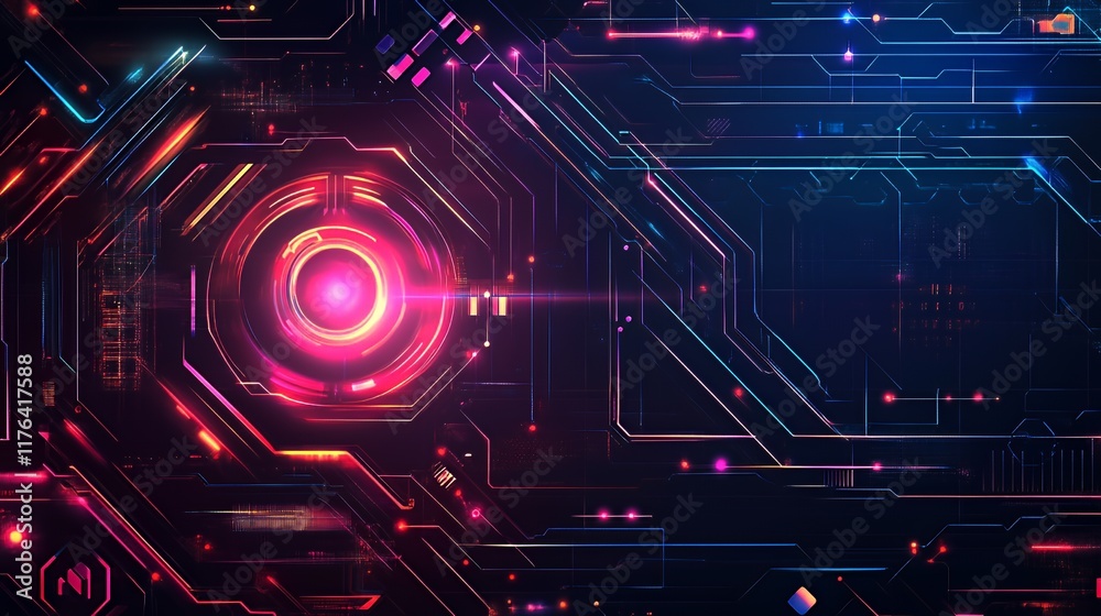 Obraz premium Abstract Futuristic Technology Background Design