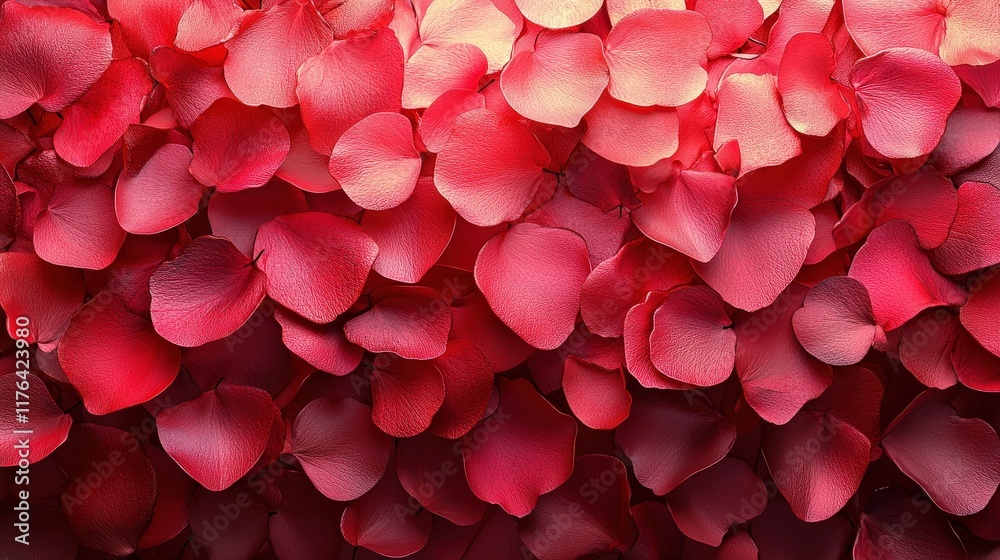 Obraz premium Beautiful Horizontal Panorama of Red and Pink Petals with Rich Texture Creating an Appealing and Stunning Visual Experience for Nature Lovers