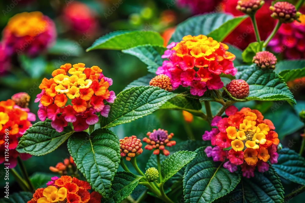 Vibrant Lantana Camara Flower Painting for Garden Inspiration Vibrant Lantana Camara Flower Painting for Garden Inspiration