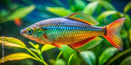 Vibrant Lake Tebera Rainbowfish in Aquarium - Melanotaenia herbertaxelrodi photo