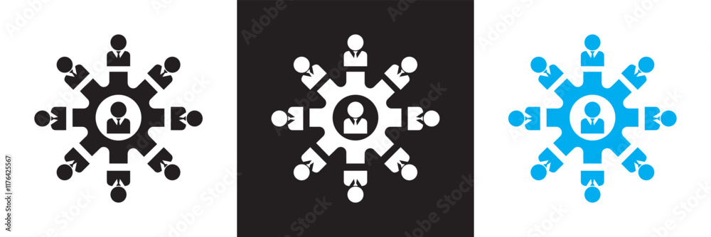 Human resources icon . Containing employee, work, organization structure, cycle economy, hr, business, industry, concept icon. isolated on white and black background. vector illustration. EPS 10 Human resources icon . Containing employee, work, organization structure, cycle economy, hr, business, industry, concept icon. isolated on white and black background. vector illustration. EPS 10