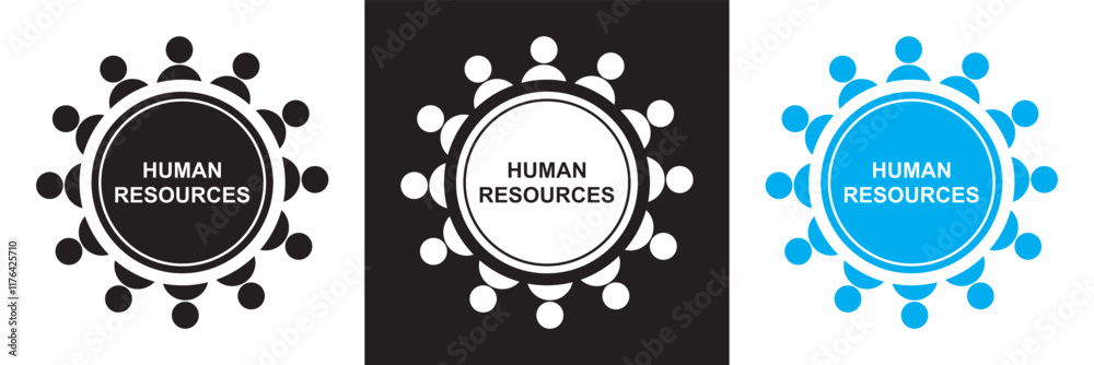 Human resources icon . Containing employee, work, organization structure, cycle economy, hr, business, industry, concept icon. isolated on white and black background. vector illustration. EPS 10 Human resources icon . Containing employee, work, organization structure, cycle economy, hr, business, industry, concept icon. isolated on white and black background. vector illustration. EPS 10