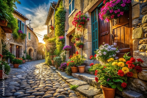 Vibrant Macro Photography: Sun-Drenched French Street Details, Southern France