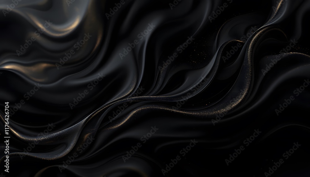 Abstract Black and Gold Silk Drapes: A Luxurious Textured Background Abstract Black and Gold Silk Drapes: A Luxurious Textured Background