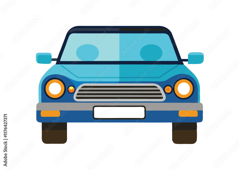 Car front view flat illustration on white background
Car front view flat illustration on white background