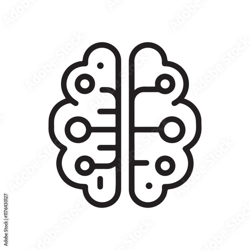 Gear brain icon design on white background