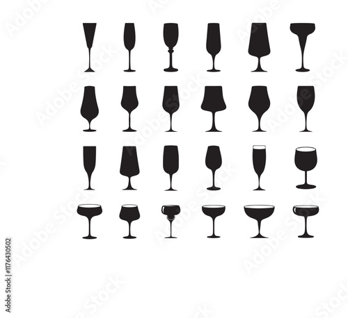 Glass icon collection on white background
