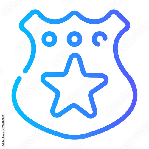 police badge Line Gradient Icon