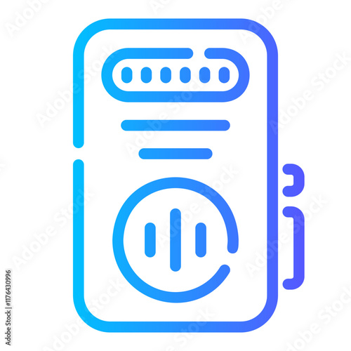 recorder Line Gradient Icon