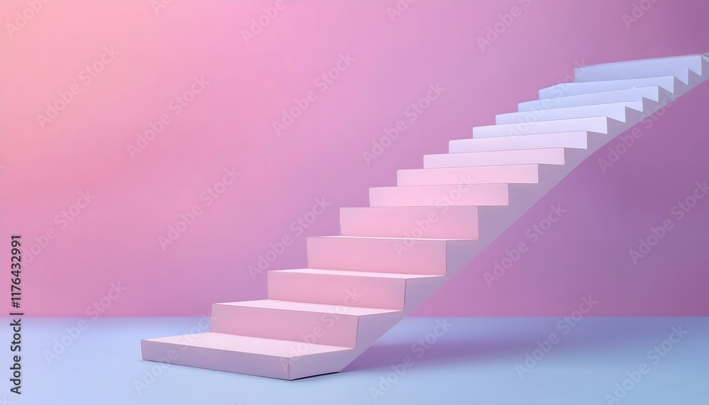 Goal of life, growth and motivation: Abstract staircase spiraling upward, representing personal growth. Goal of life, growth and motivation: Abstract staircase spiraling upward, representing personal growth.