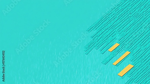 Wallpaper Mural Vibrant Teal Abstract Illustration: Stylish Minimalist Digital Painting Design. AI Generated Torontodigital.ca