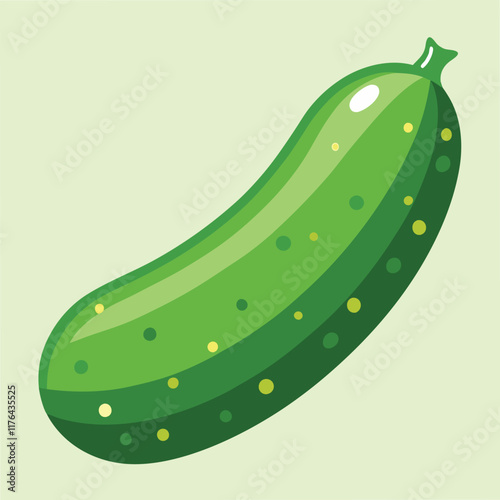 Crisp Green Cucumber Food Vector Art for Healthy Cuisine Design