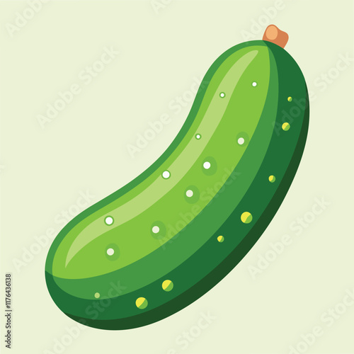 Crisp Green Cucumber Food Vector Art for Healthy Cuisine Design